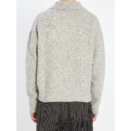 Polo in alpaca and wool