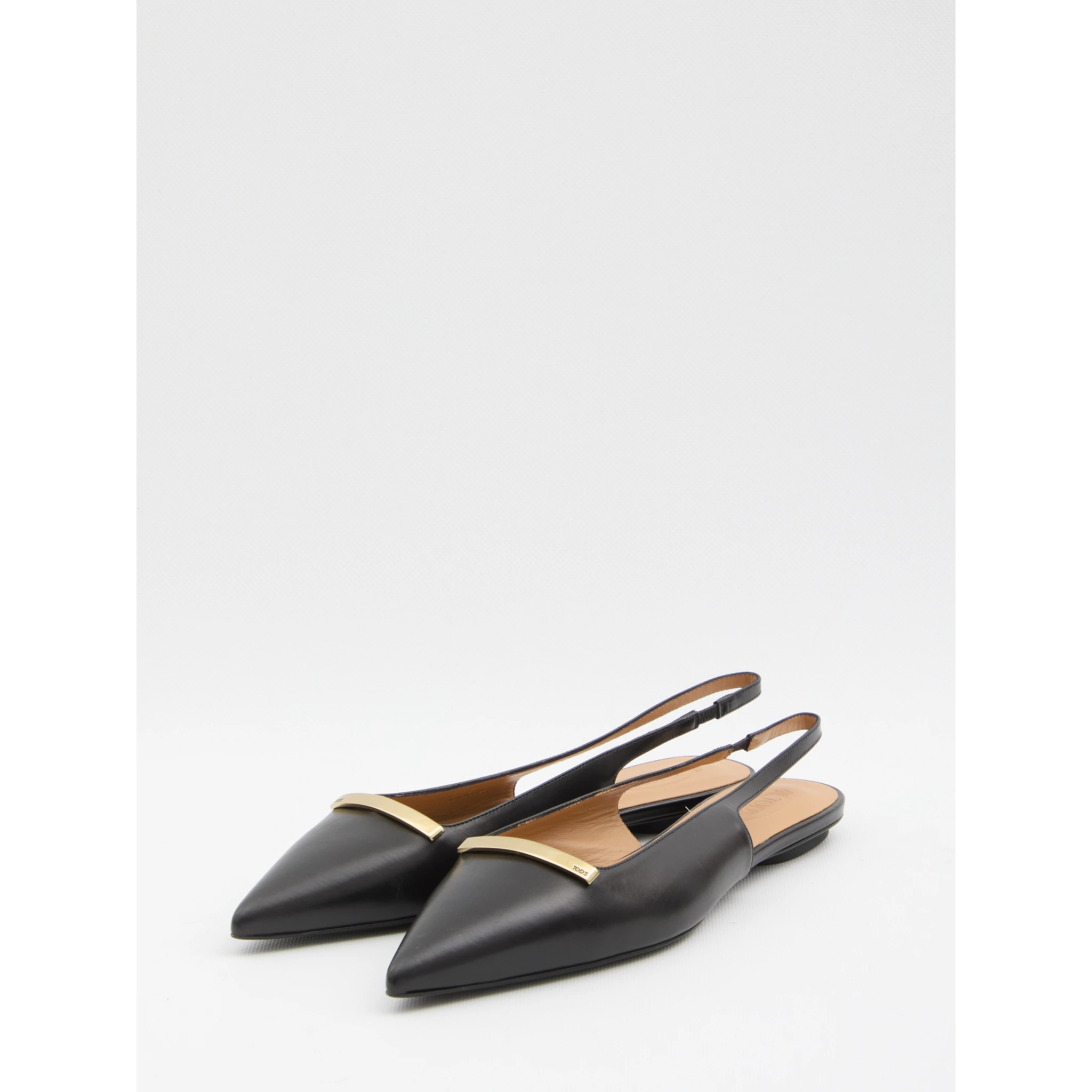 Leather slingback ballerinas
