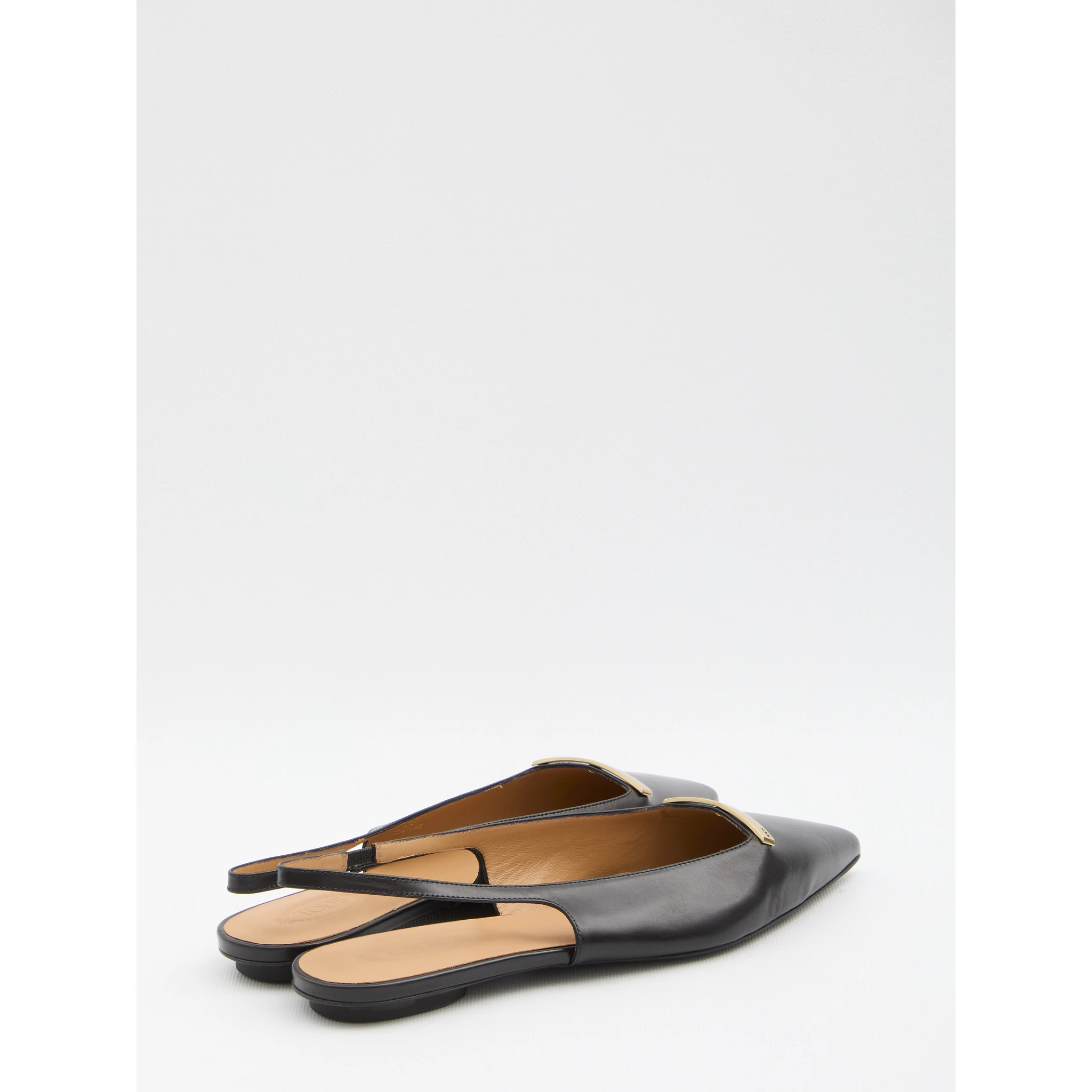 Leather slingback ballerinas