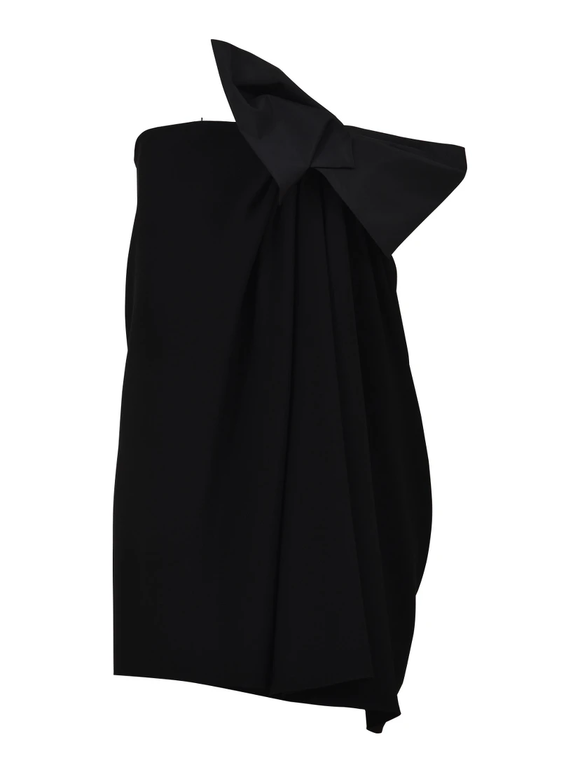 Mini Black Dress with Bow