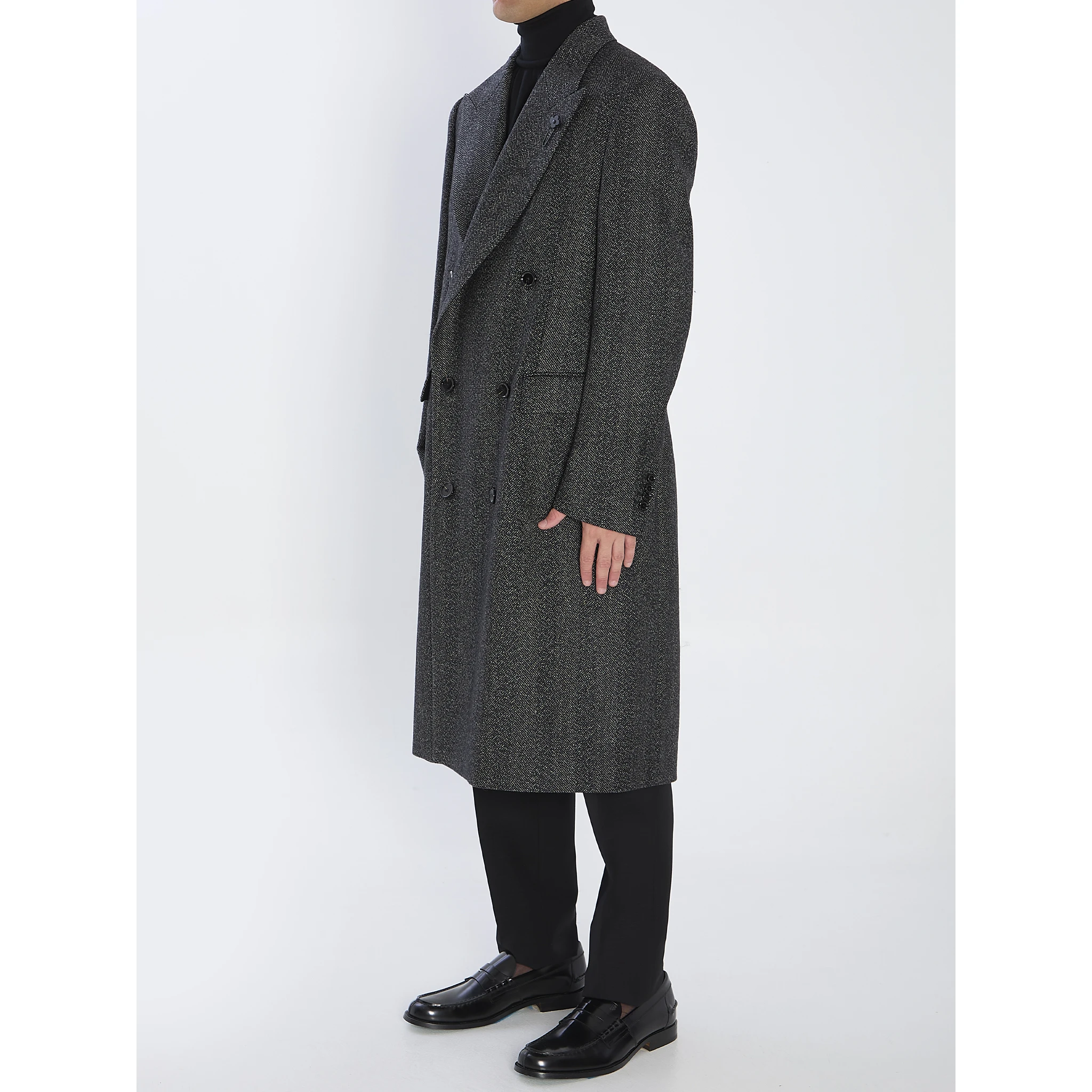 Double-breasted wool coat