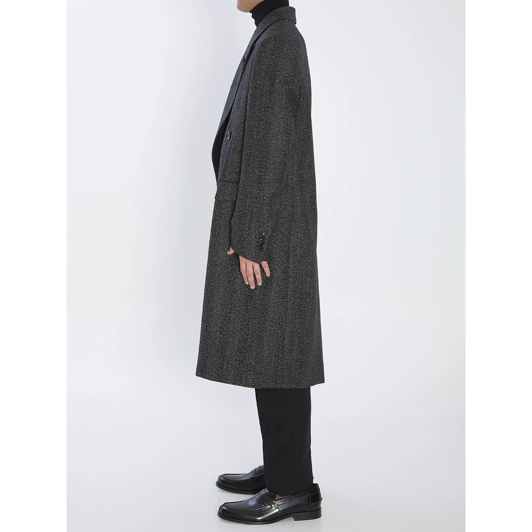 Double-breasted wool coat