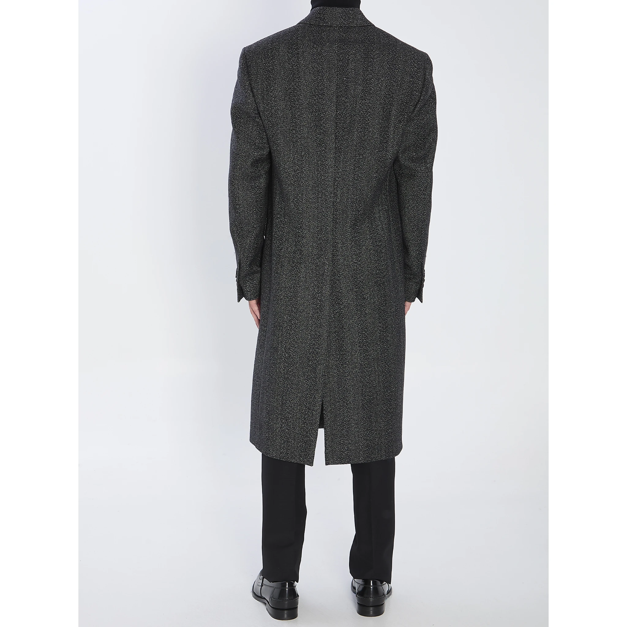 Double-breasted wool coat
