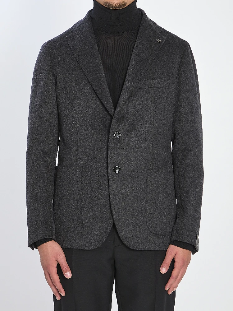 Single-breasted cashmere jacket
