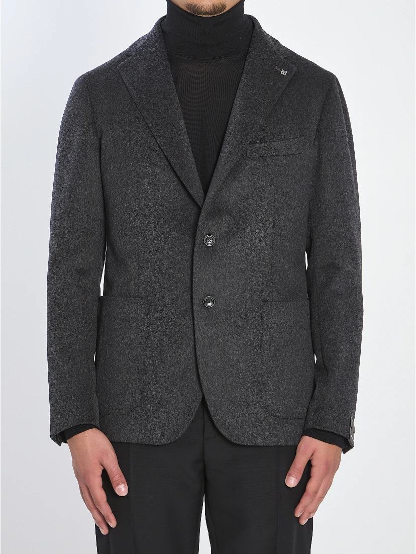 Single-breasted cashmere jacket