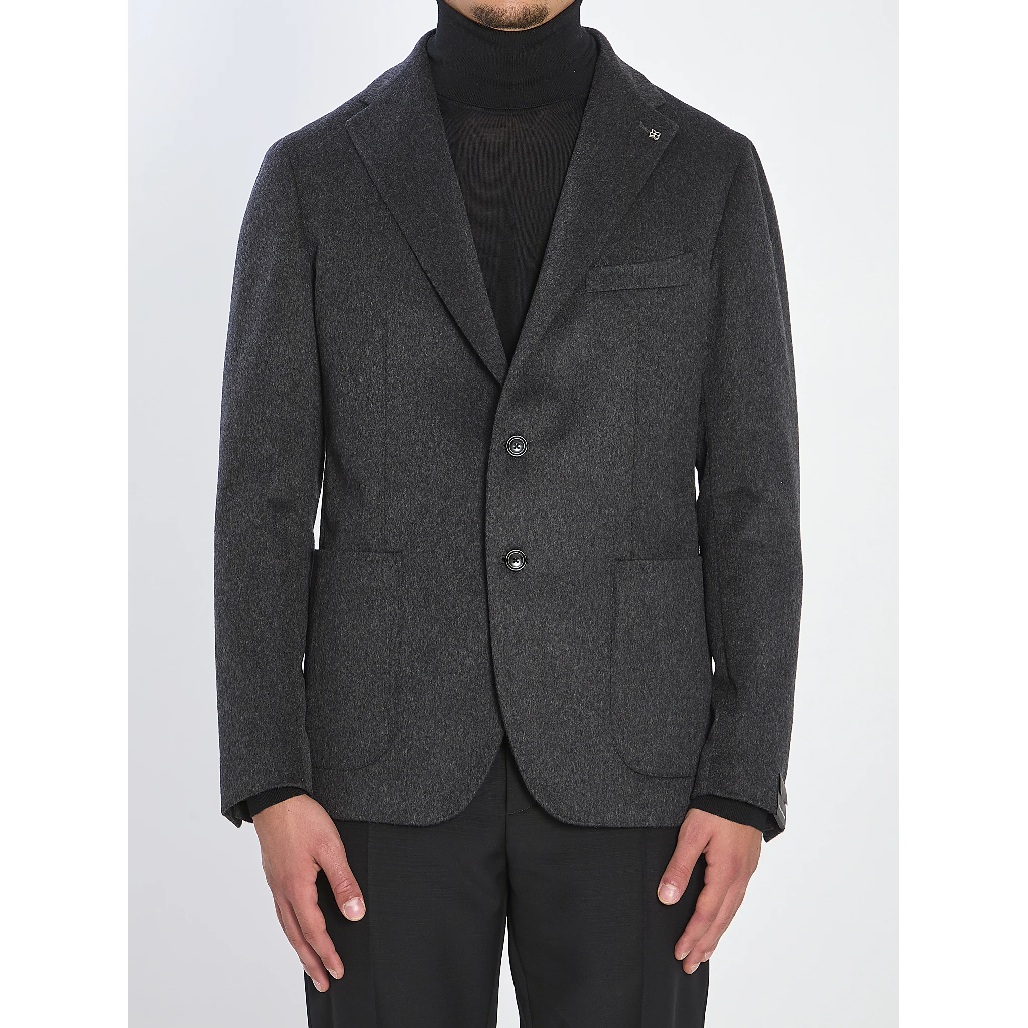 Single-breasted cashmere jacket