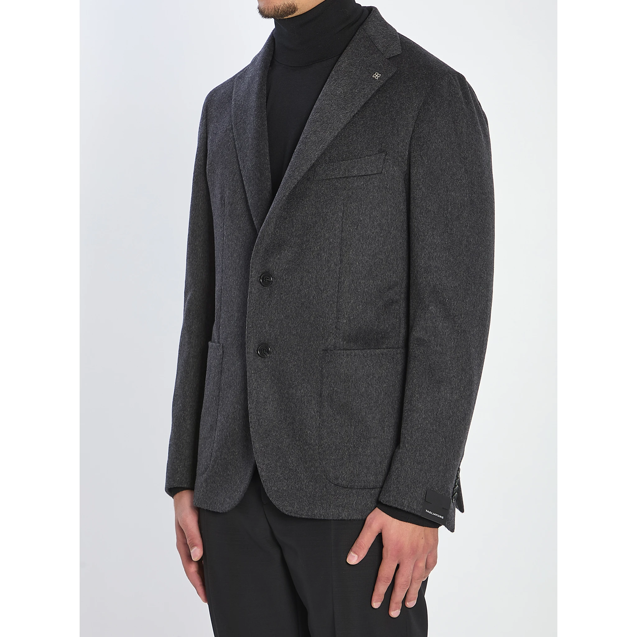 Single-breasted cashmere jacket