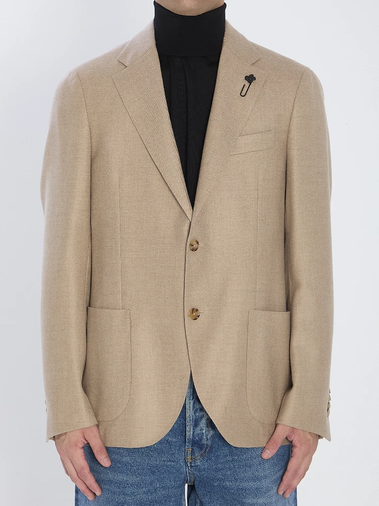 Single-breasted cashmere jacket