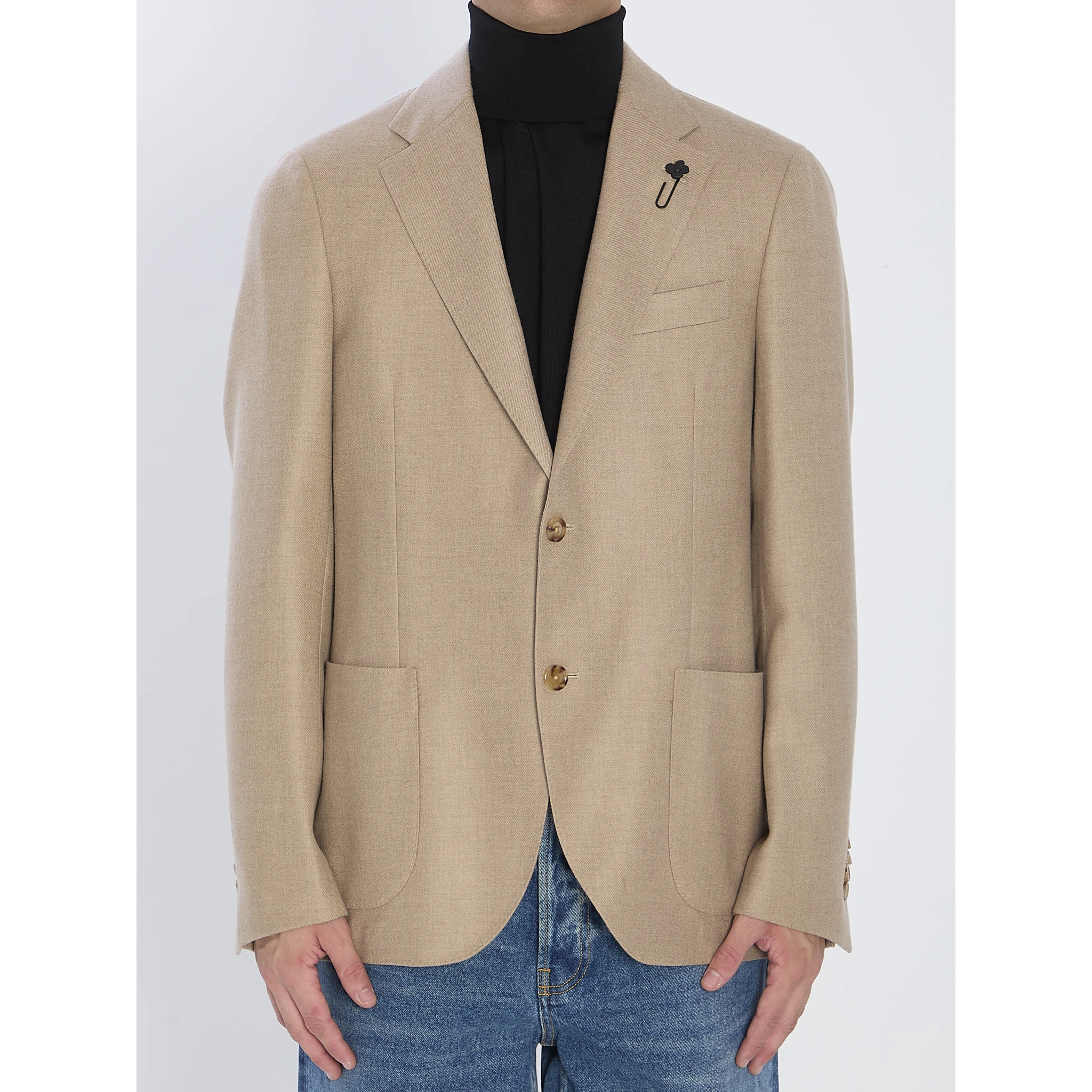 Single-breasted cashmere jacket