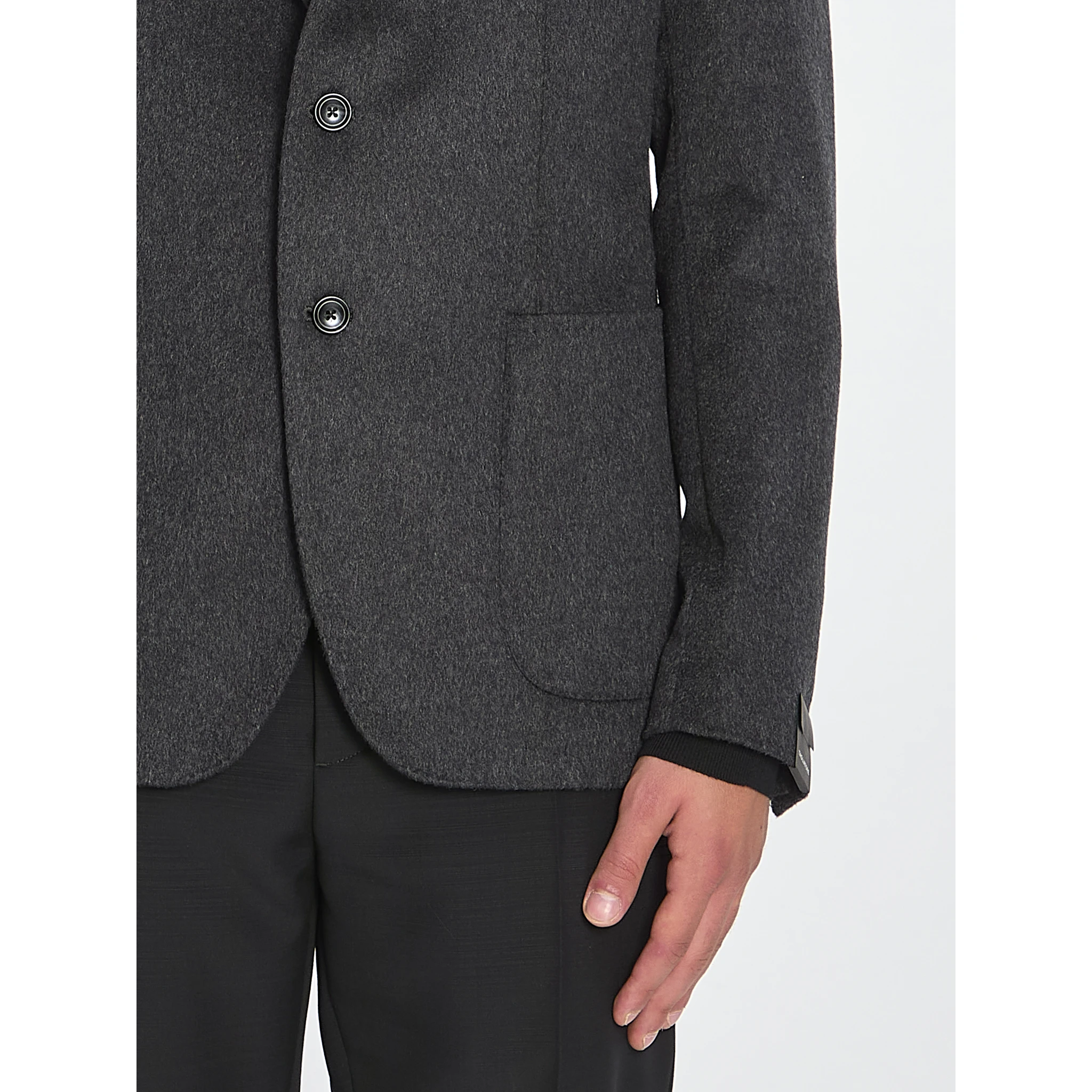 Single-breasted cashmere jacket