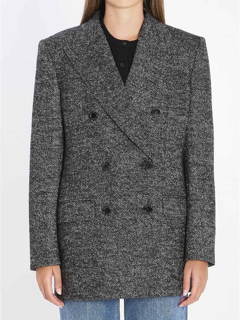 Double-breasted chevron jacket