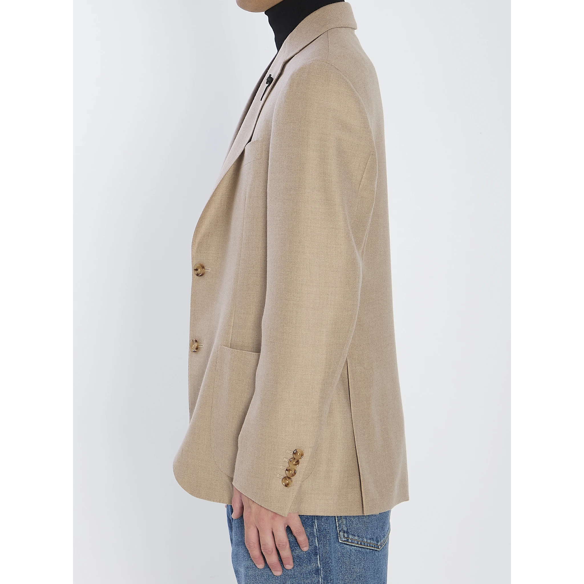 Single-breasted cashmere jacket