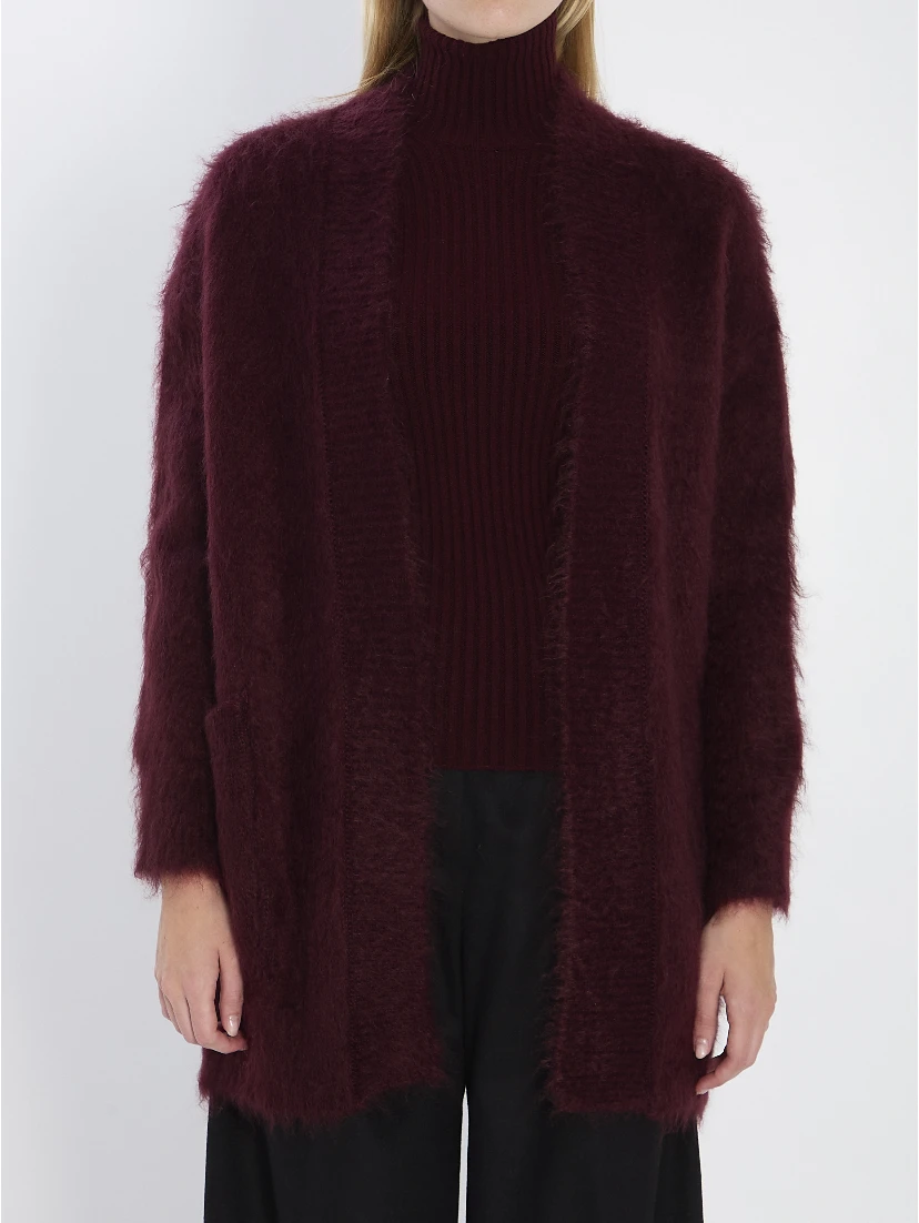 Fur-effect cardigan