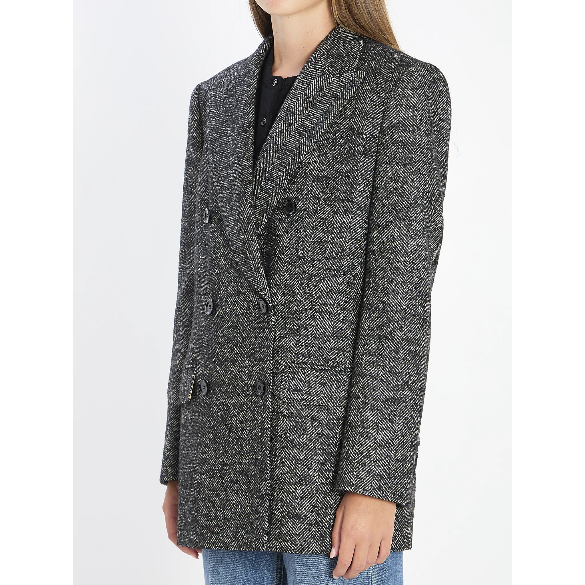 Double-breasted chevron jacket