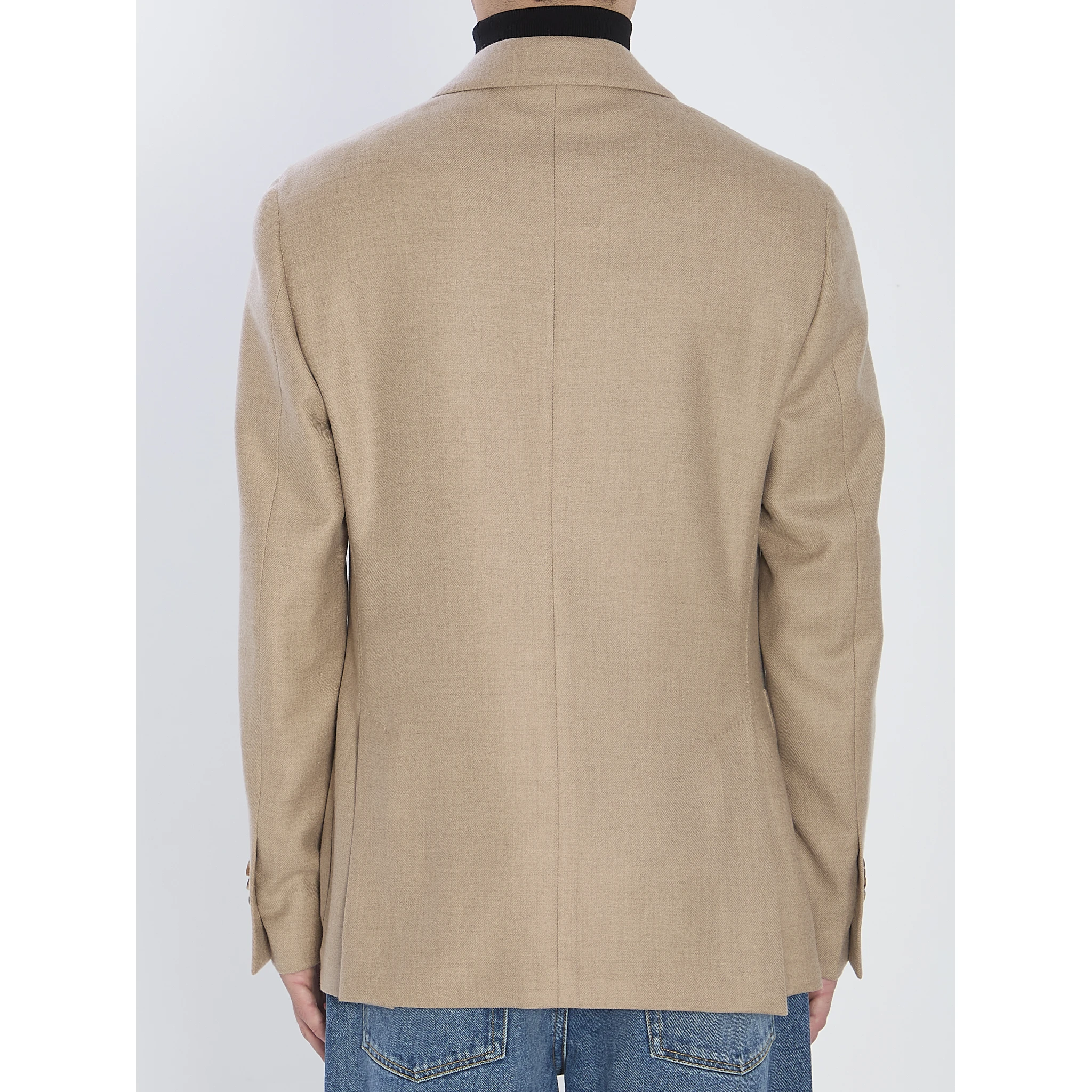 Single-breasted cashmere jacket