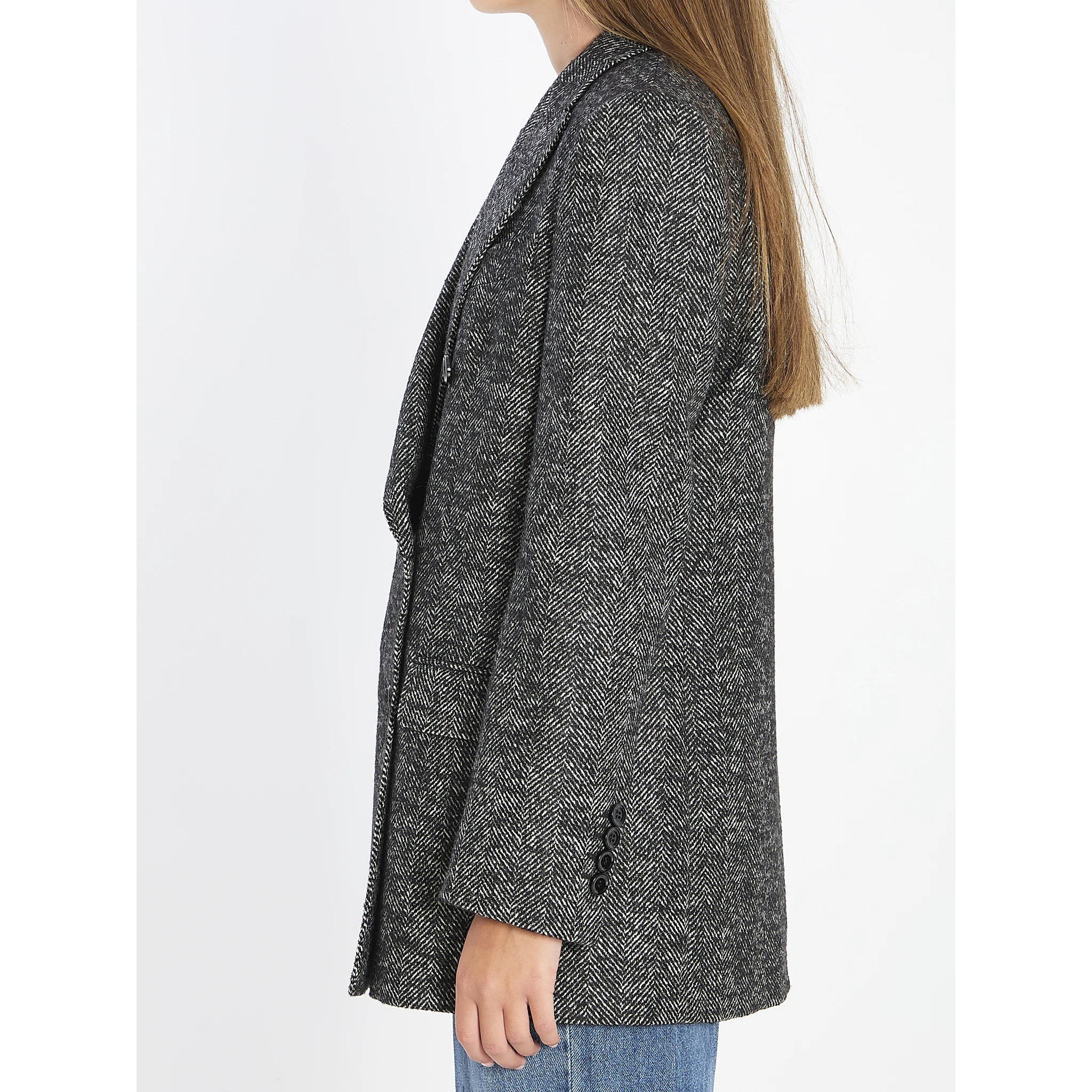 Double-breasted chevron jacket