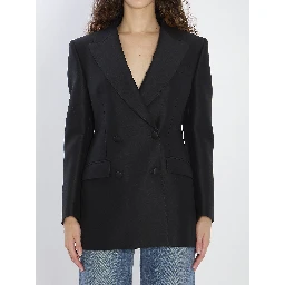Double-breasted jacket in faille