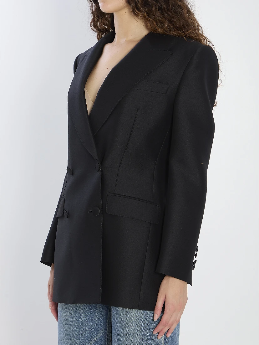 Double-breasted jacket in faille