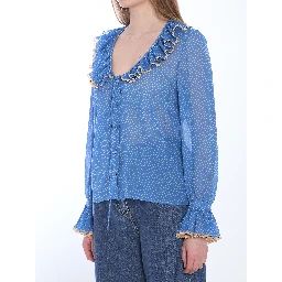 Blouse with polka dots