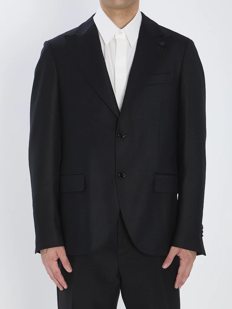 Jacket in pure virgin wool and cashmere