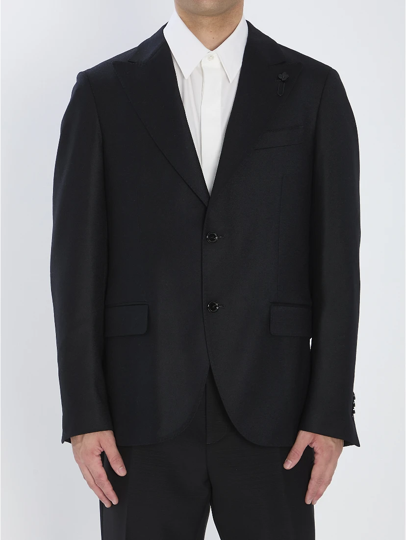 Jacket in pure virgin wool and cashmere