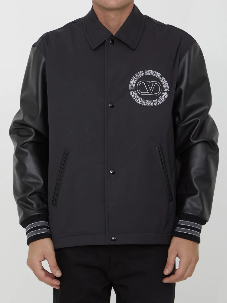 Nylon track bomber jacket