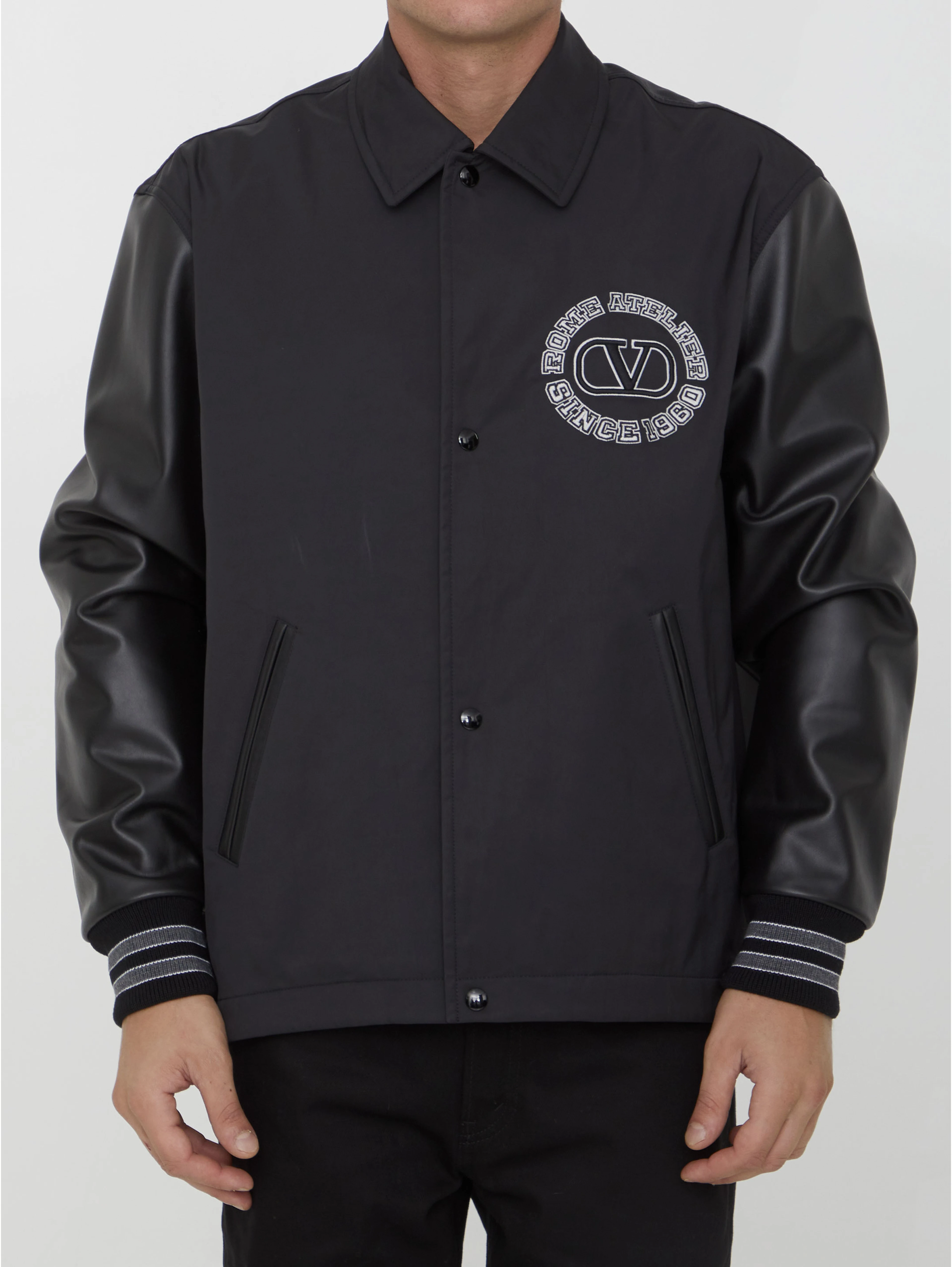 Nylon track bomber jacket