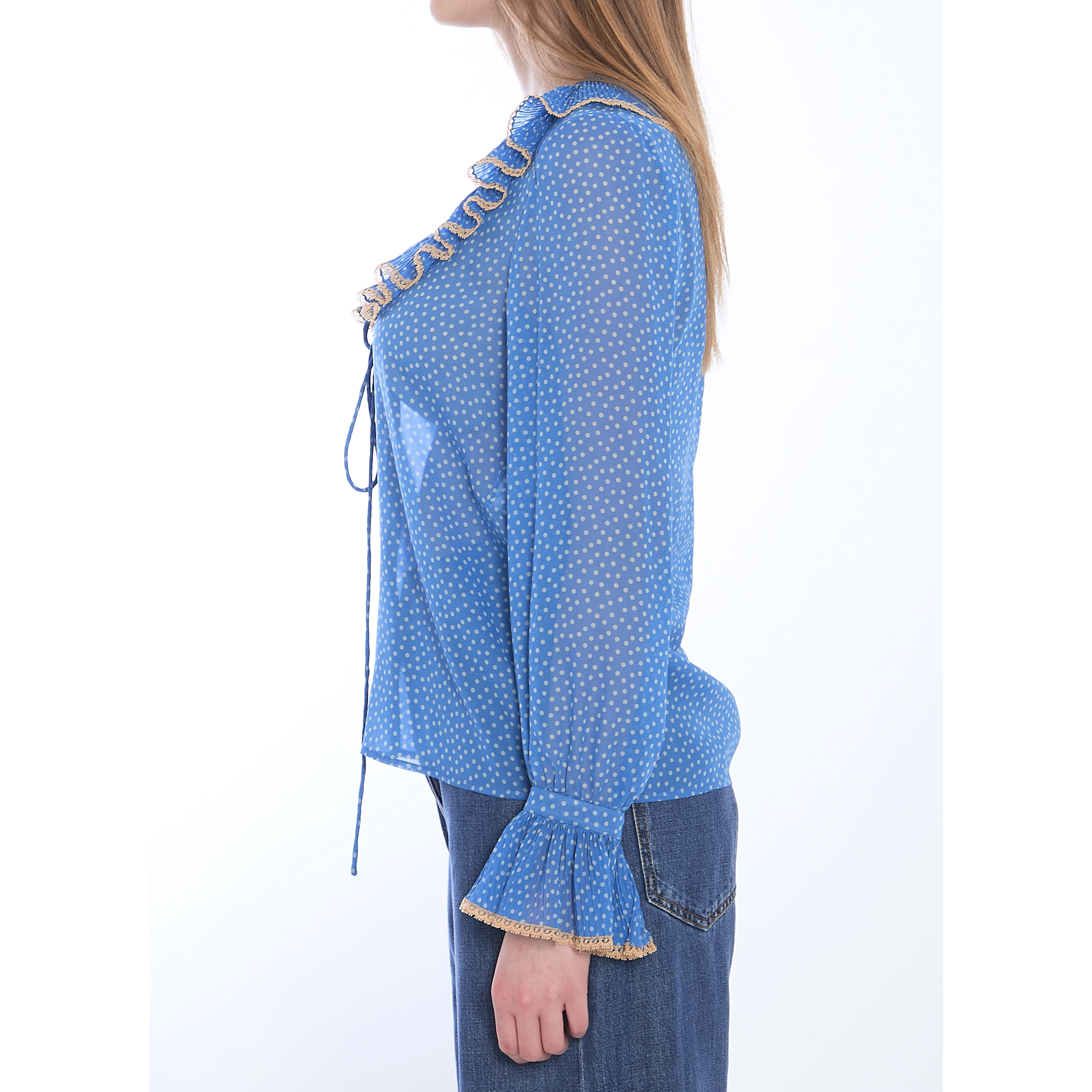 Blouse with polka dots