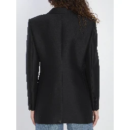 Double-breasted jacket in faille