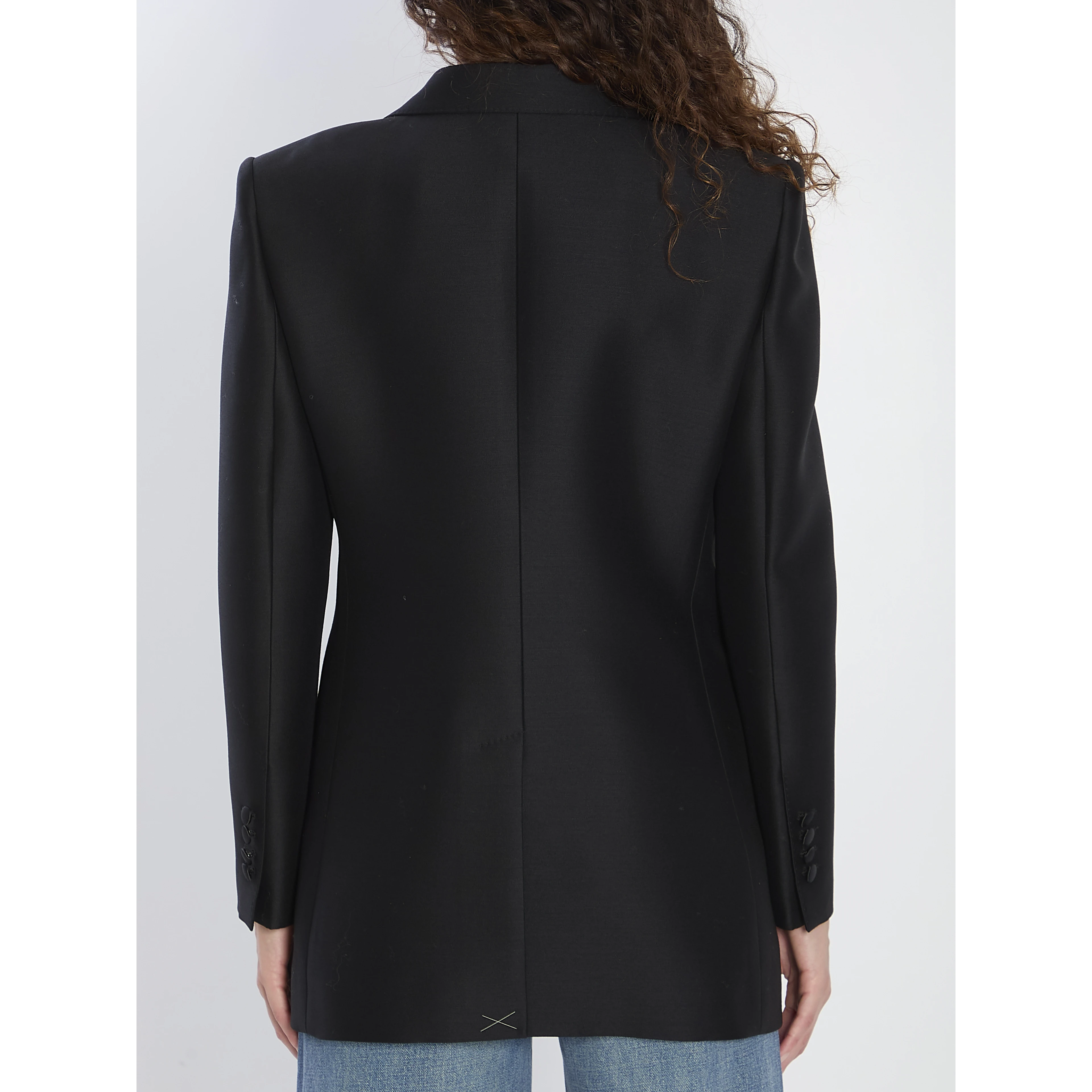 Double-breasted jacket in faille