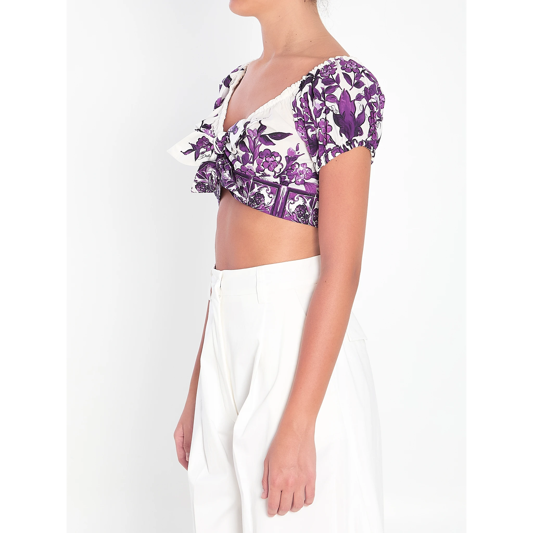 Top with Maiolica print