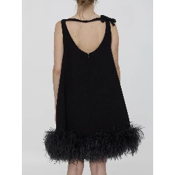 Mini dress with feathers