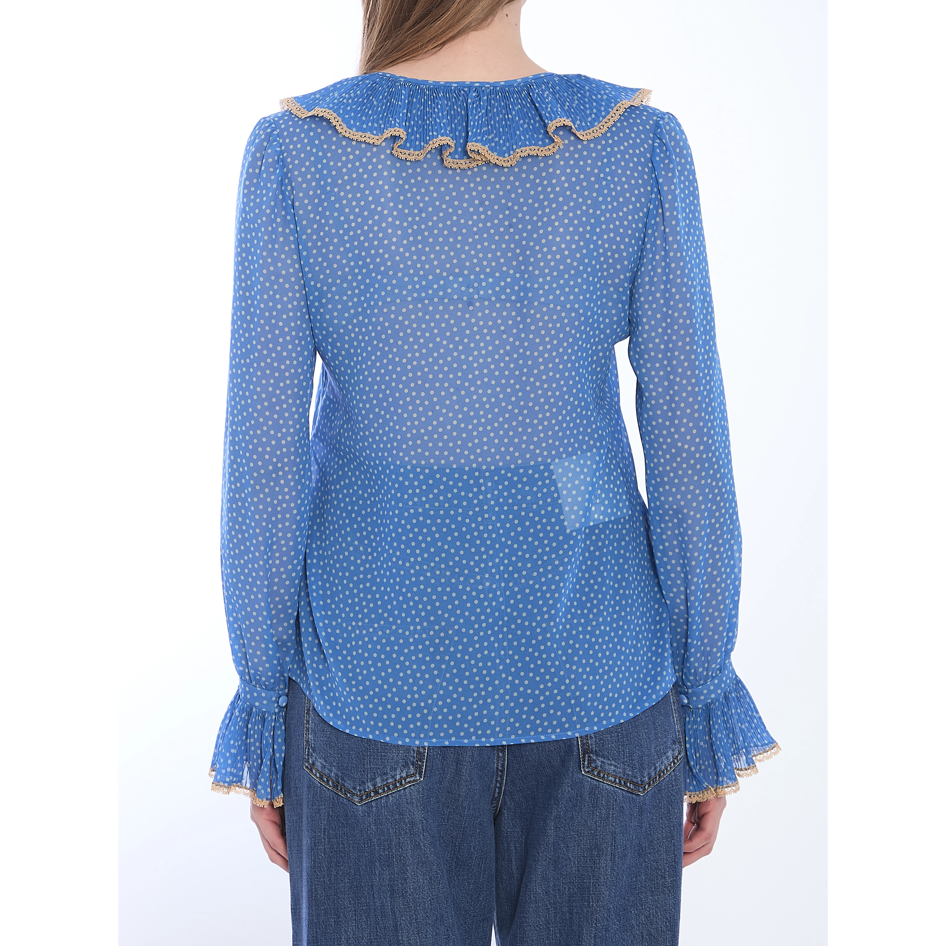 Blouse with polka dots