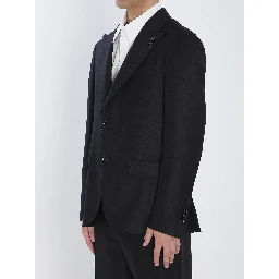 Jacket in pure virgin wool and cashmere