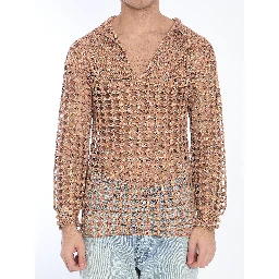 Perforated knit shirt