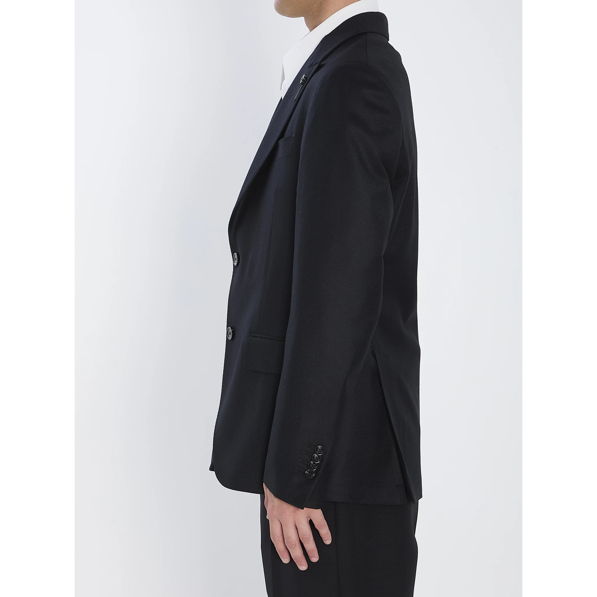 Jacket in pure virgin wool and cashmere