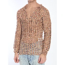 Perforated knit shirt