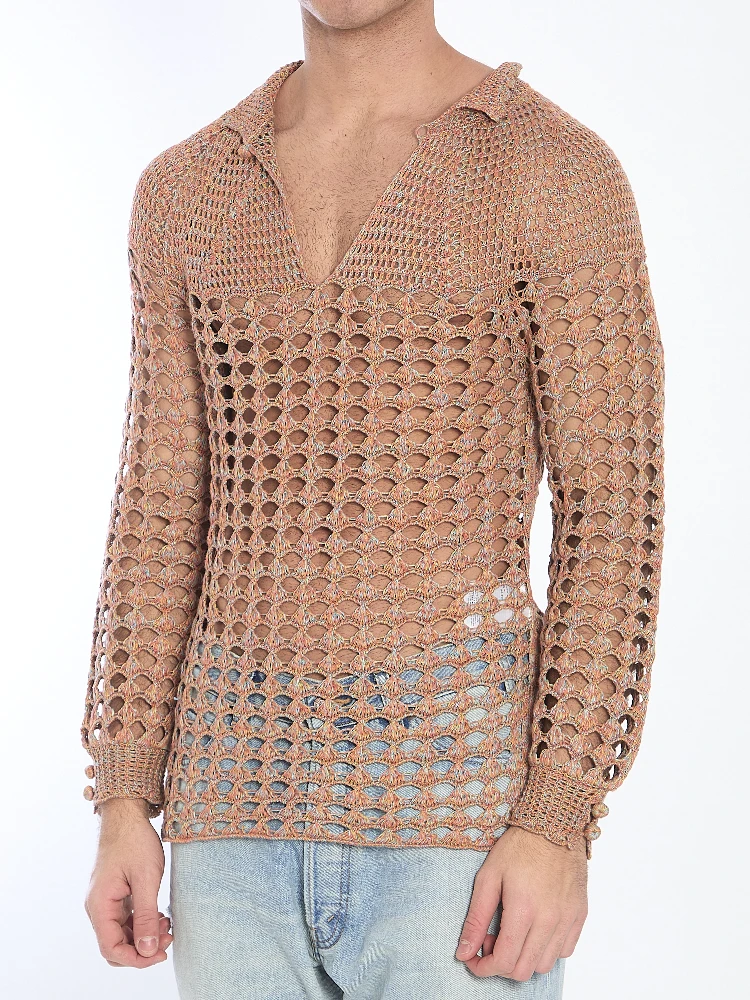 Perforated knit shirt alternative