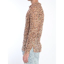 Perforated knit shirt