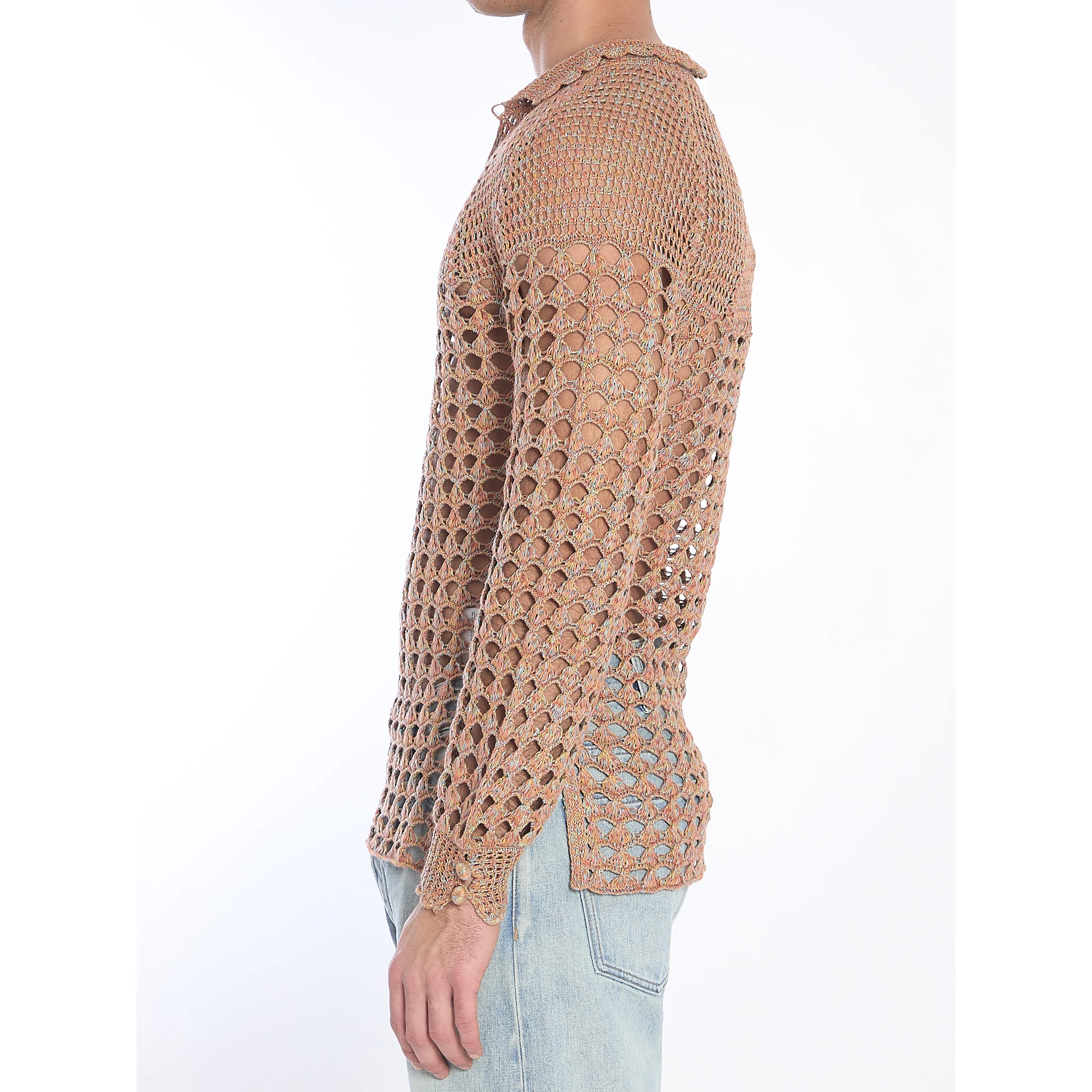 Perforated knit shirt