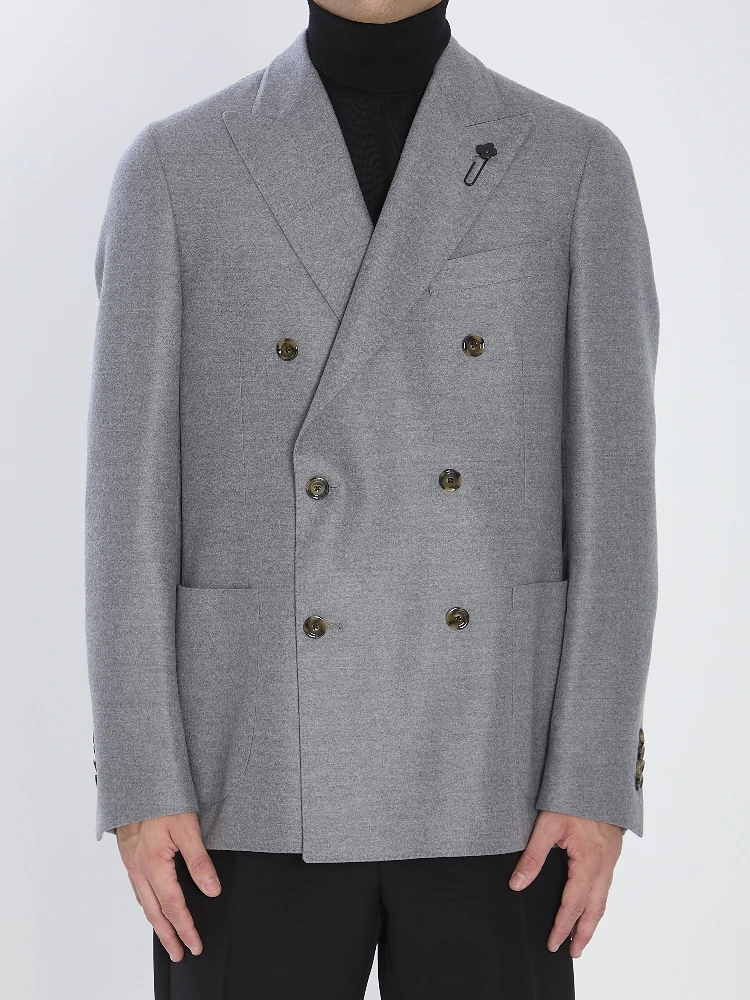 Double-breasted jacket in pure virgin wool
