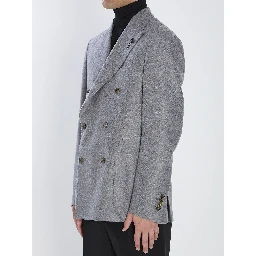 Double-breasted jacket in pure virgin wool