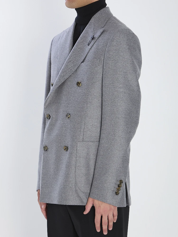 Double-breasted jacket in pure virgin wool alternative