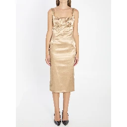 Stretch satin midi dress