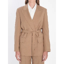 Blazer in wool canvas