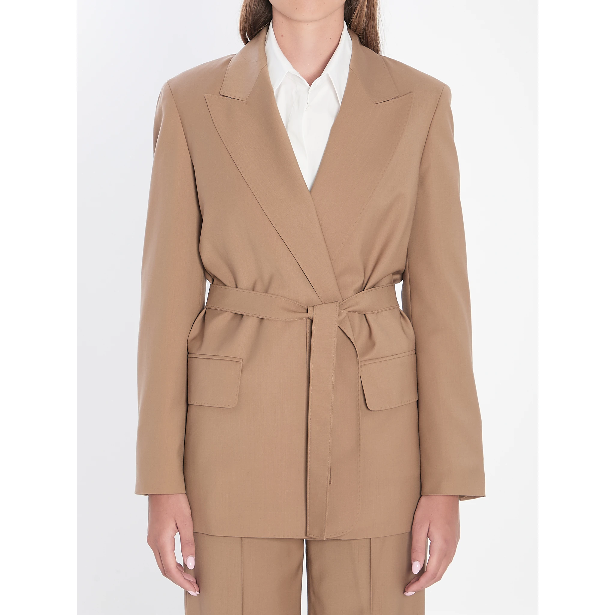 Blazer in wool canvas