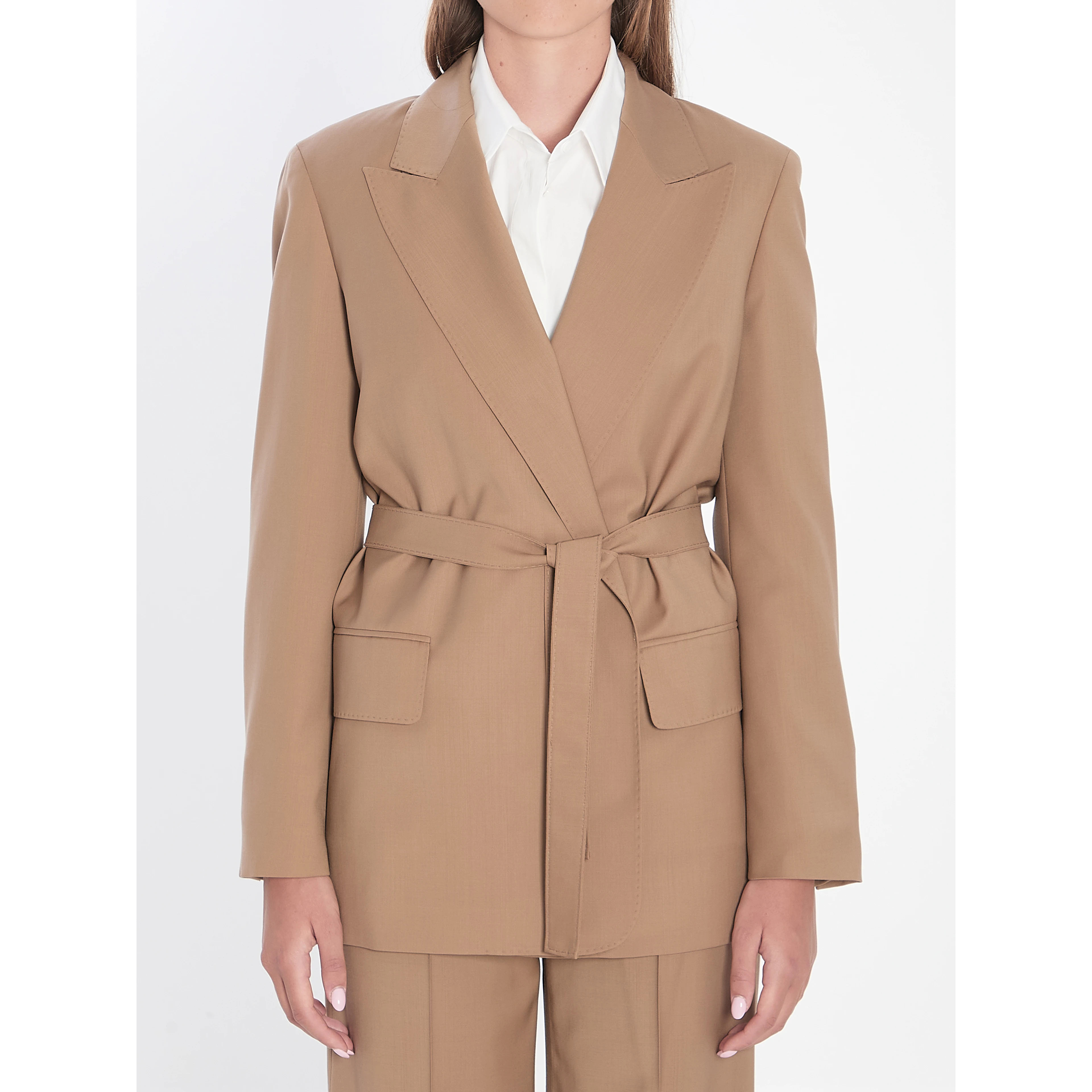 Blazer in wool canvas