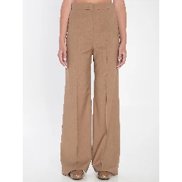 بنطلون بقصة مستقيمة من الصوف الخفيف