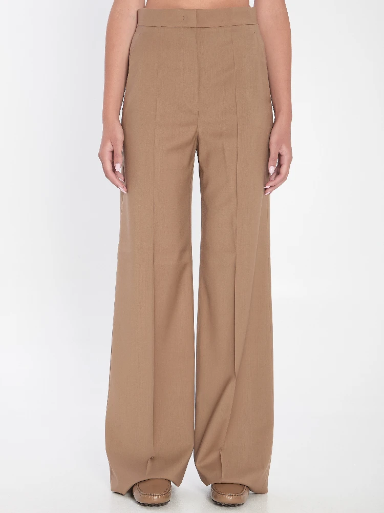 Straight-leg trousers in light wool