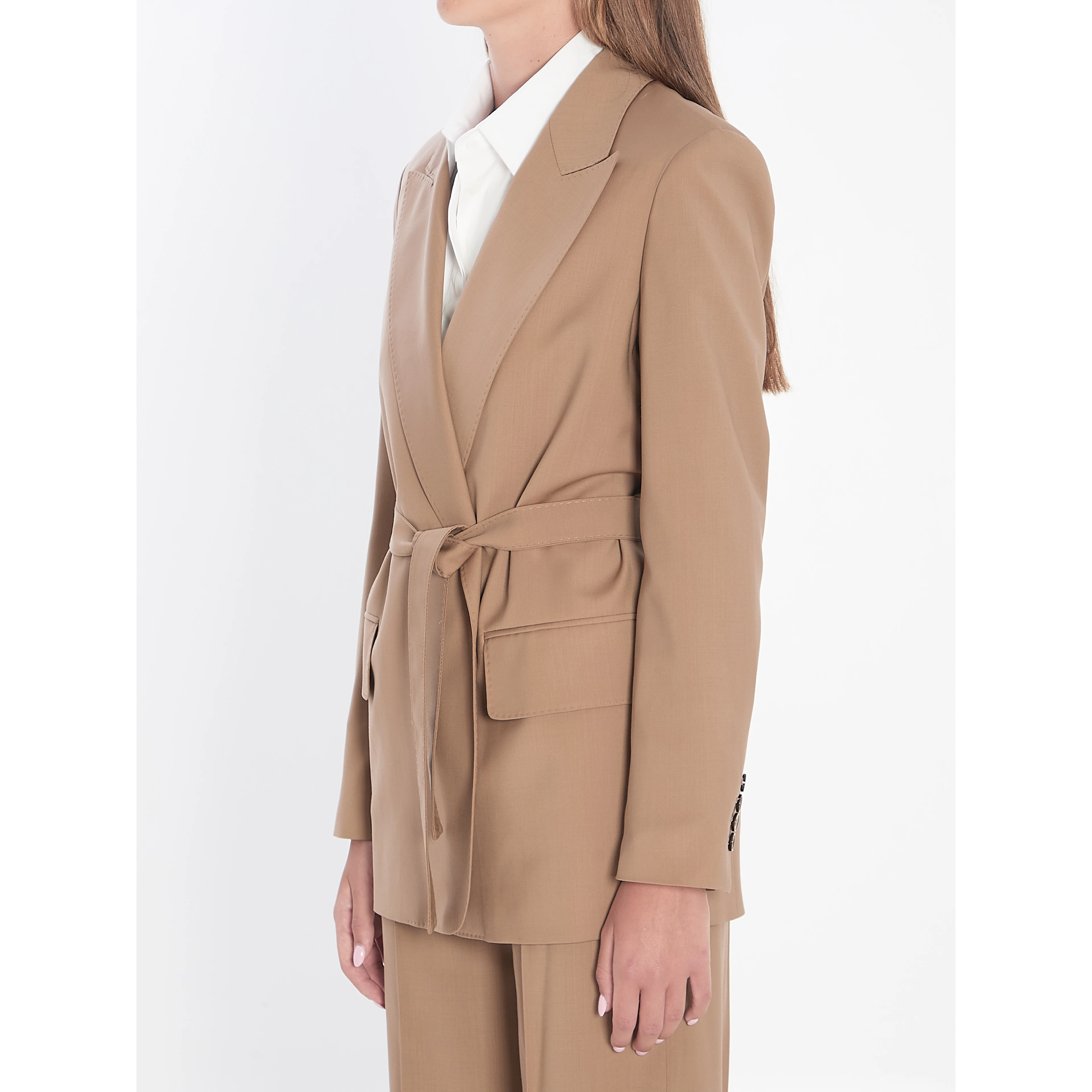 Blazer in wool canvas
